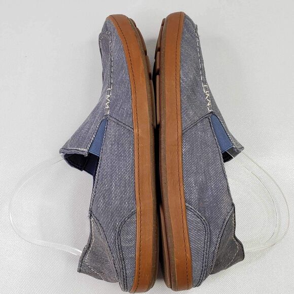 Olukai Mens Puhalu Canvas Shoes Size 10.5 Blue Drop In Heel Driving Slip On - Picture 4 of 9